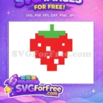 Free Red Strawberry Free Pixel Pacman Free SVG - Instant Download