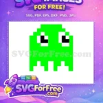 Free Pixelated Green Ghost Free Black Eyes Pacman Free SVG - Instant Download