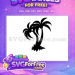 Free Black Palm Tree Free Silhouette Beach Free SVG - Instant Download