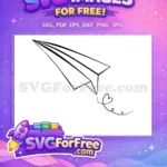 Free Simple Paper Plane Free Heart Trail Valentines Free SVG - Instant Download