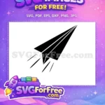 Free Black Paper Plane Free Flying Fast Simple Free SVG - Instant Download