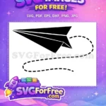 Free Black Paper Plane Free Trailing Dashes Paper Free SVG - Instant Download