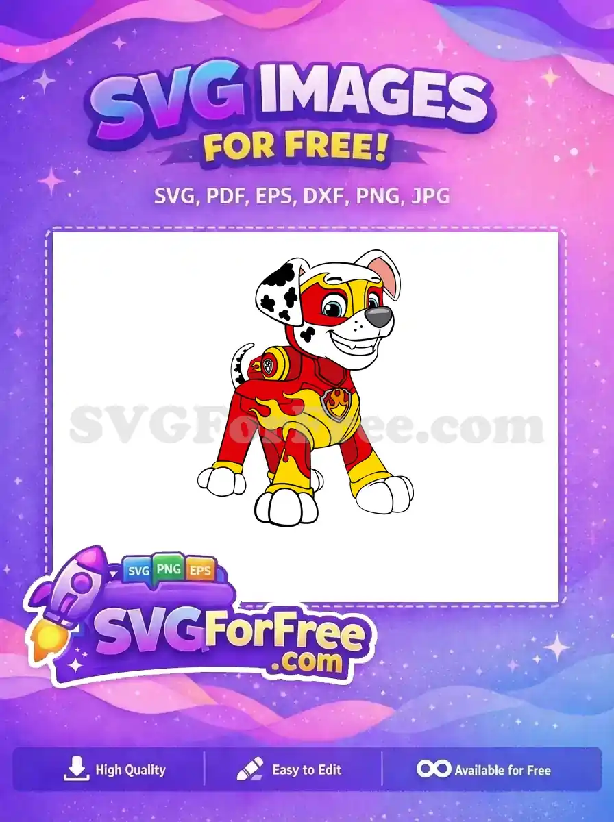 Free Smiling Marshall Free Firefighter PAW Patrol Free SVG