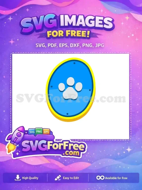 Free Paw Print Free Blue Yellow PAW Patrol Free SVG