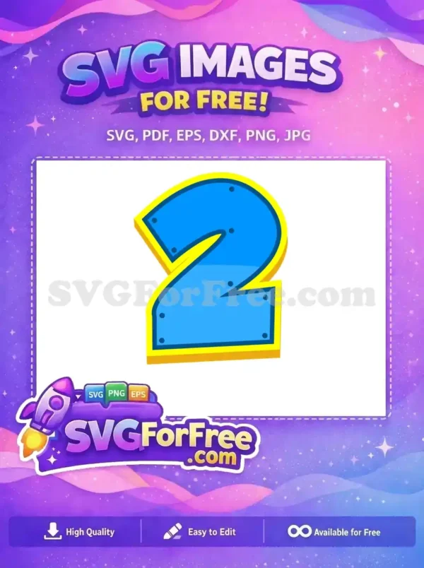 Free Number Two Free Blue and Yellow PAW Patrol Free SVG
