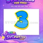 Free Number Three Free Sky Blue Paw Patrol Free SVG - Instant Download