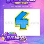 Free Blue Number Four Free Rivets Paw Patrol Free SVG - Instant Download