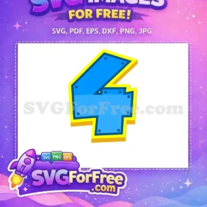 Free Blue Number Four Free Rivets Paw Patrol Free SVG