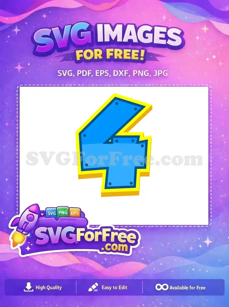 Free Blue Number Four Free Rivets Paw Patrol Free SVG