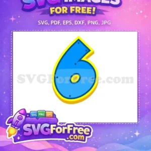 Free Blue Number Six Free Yellow Outline PAW Patrol Free SVG