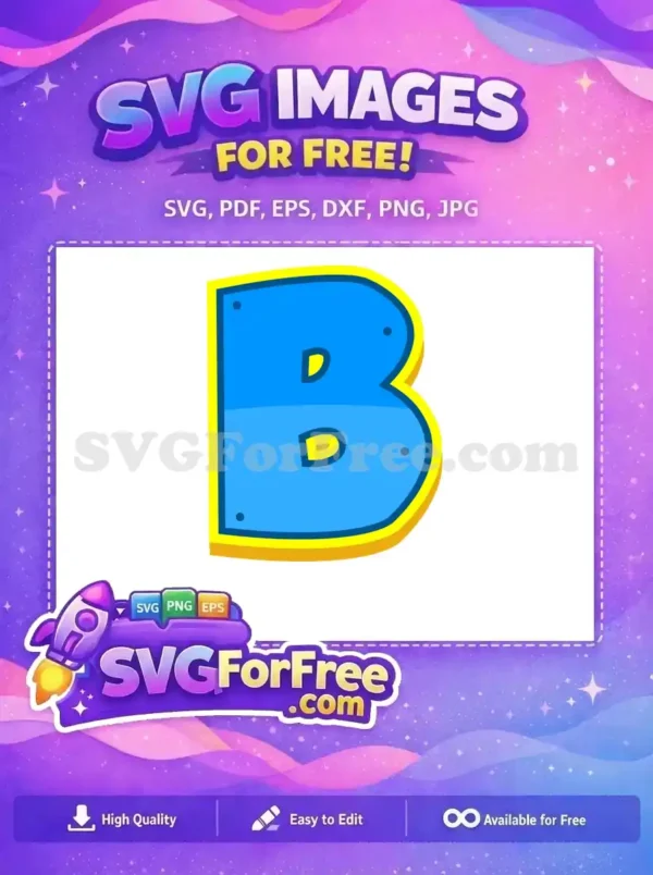 Free Blue Letter B Free Yellow Border PAW Patrol Free SVG