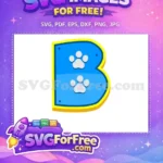 Free Blue Letter B Free Paw Prints PAW Patrol Free SVG 1 - Instant Download
