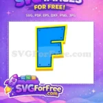 Free Letter F Blue Free Yellow Border Paw Patrol Free SVG - Instant Download