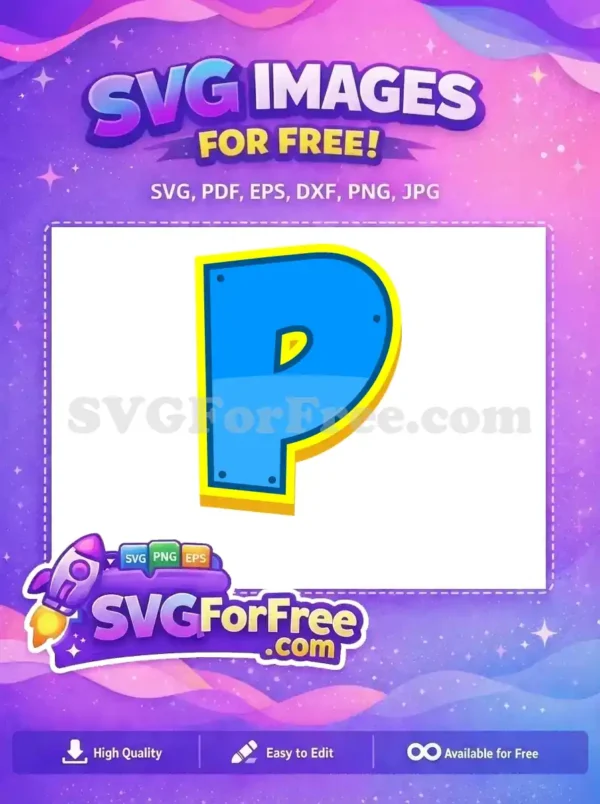 Free Letter P Blue Free Paw Patrol Cartoon Free SVG