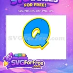 Free Letter Q Blue Free Yellow PAW Patrol Free SVG 1 - Instant Download