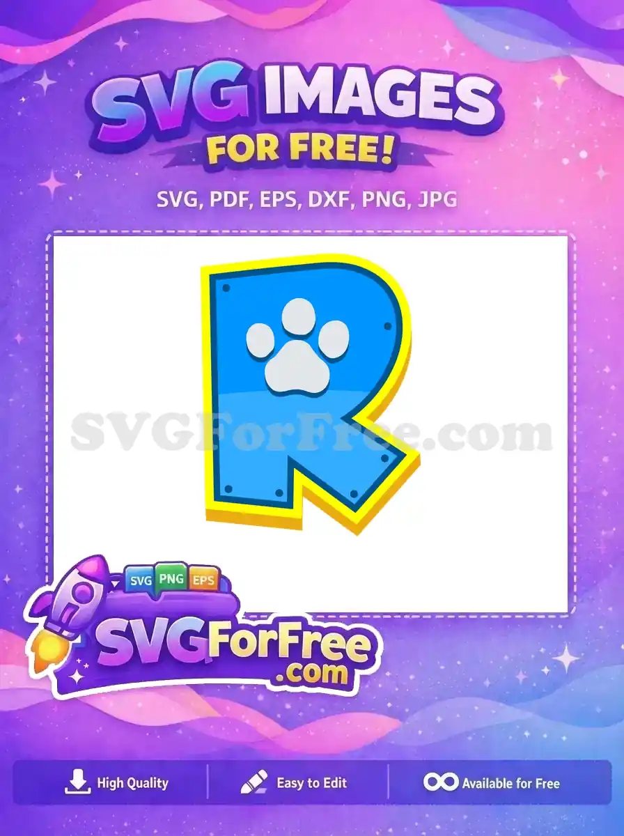 Free Ryder Badge Free Paw Print PAW Patrol Free SVG