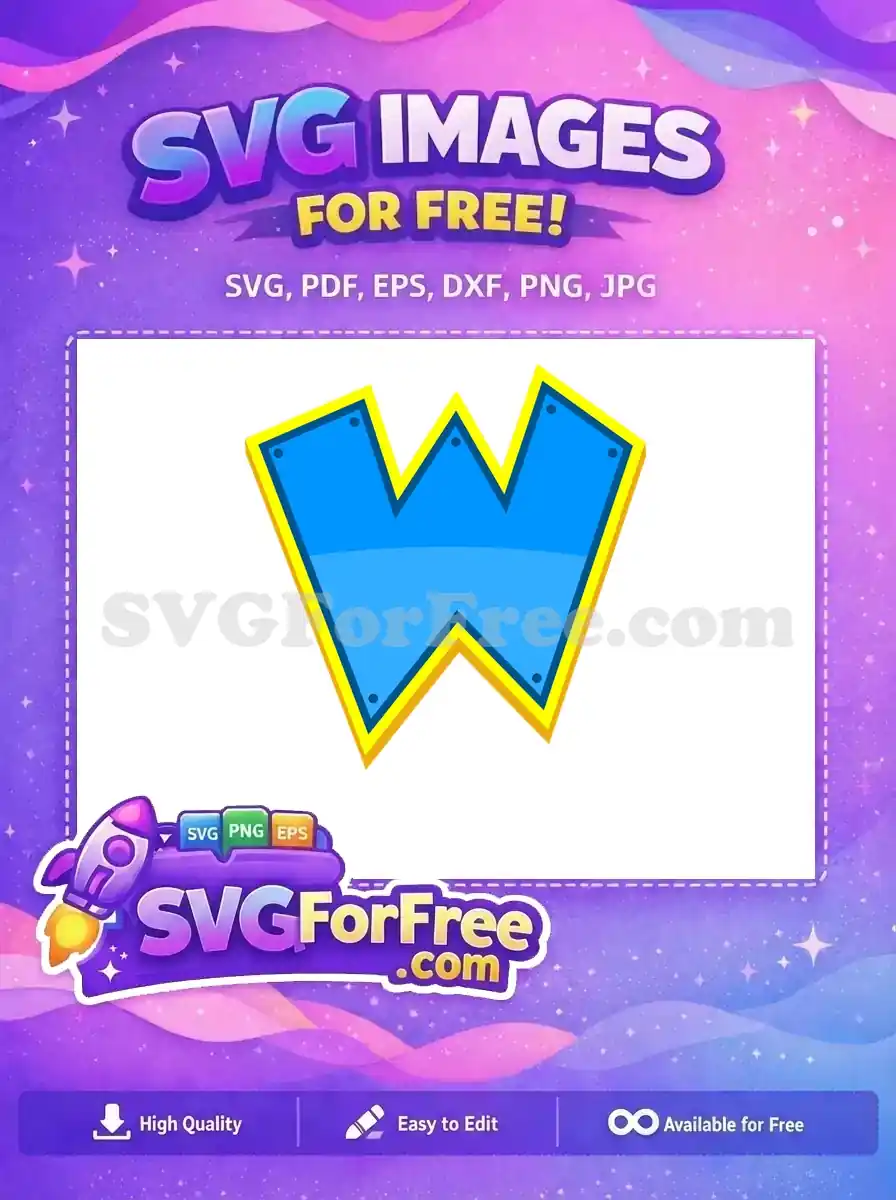 Free Letter W Blue Free Yellow PAW Patrol Free SVG