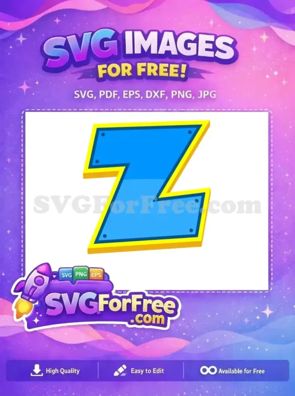 Free Letter Z Blue Free Yellow Border PAW Patrol Free SVG