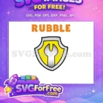 Free Rubble Badge Free Yellow Shield Paw Patrol Free SVG 1 - Instant Download