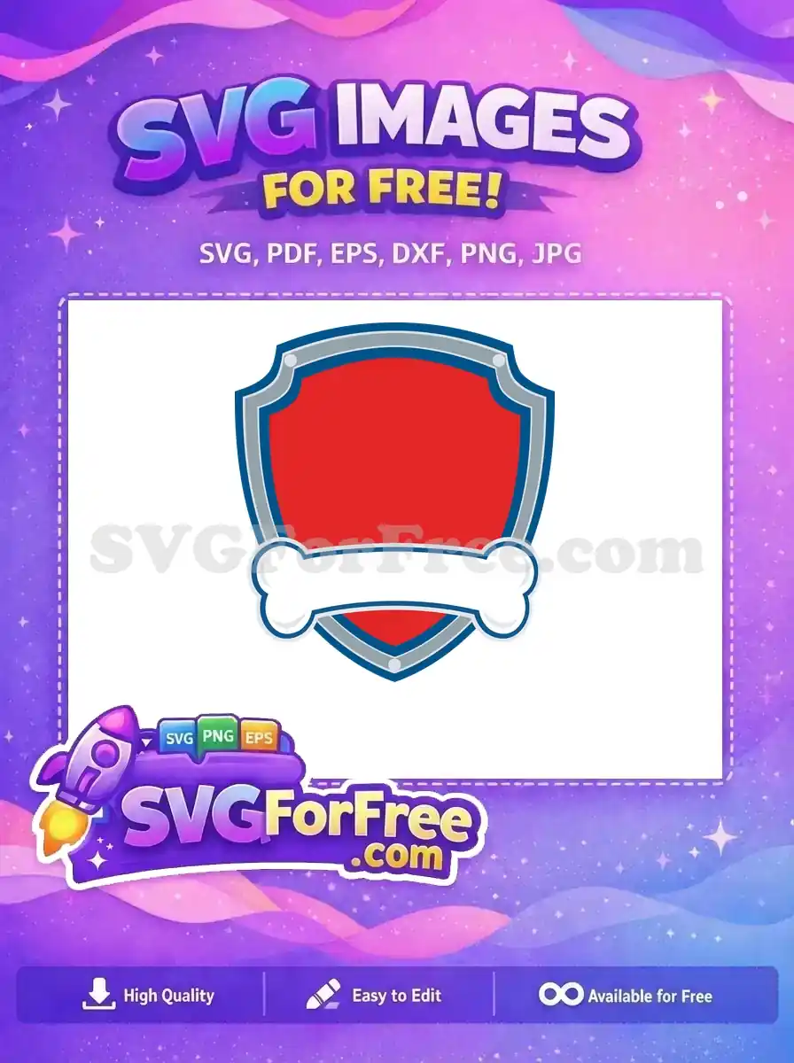 Free Red Shield Free Bone Paw Patrol Free SVG 1