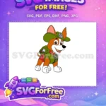 Free Cartoon Tracker Dog Free Green Hat PAW Patrol Free SVG - Instant Download