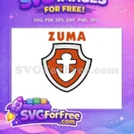 Free Orange Zuma Badge Free White Anchor PAW Patrol Free SVG - Instant Download