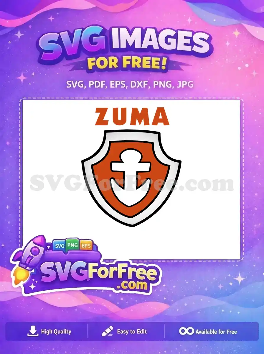 Free Orange Zuma Badge Free White Anchor PAW Patrol Free SVG