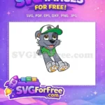 Free Gray Puppy Dog Free Green Vest Paw Patrol Free SVG - Instant Download