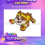 Free Smiling Rubble Free Athletic Gear PAW Patrol Free SVG - Instant Download