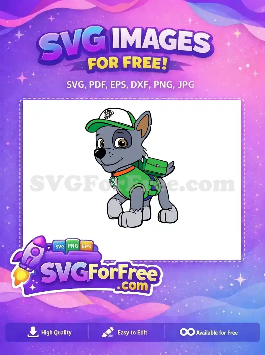Free Rocky Pup Free Green Vest Paw Patrol Free SVG