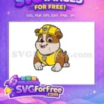 Free Smiling Rubble Free Construction PAW Patrol Free SVG - Instant Download