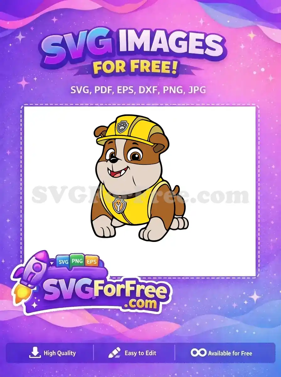 Free Smiling Rubble Free Construction PAW Patrol Free SVG