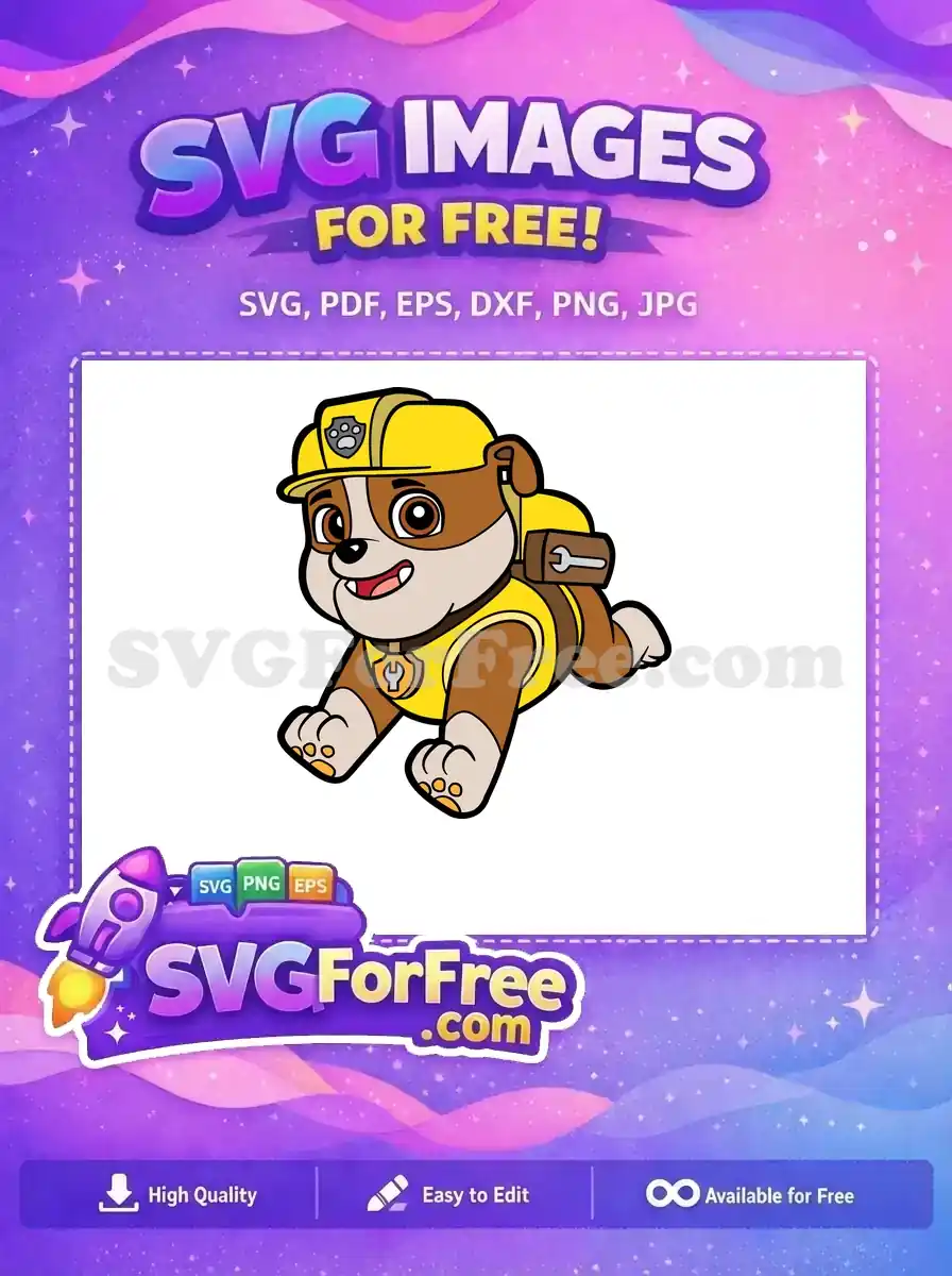 Free Rubble Smiling Free Construction Paw Patrol Free SVG
