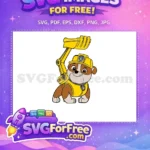Free Rubble Smiling Free Digger Truck PAW Patrol Free SVG - Instant Download