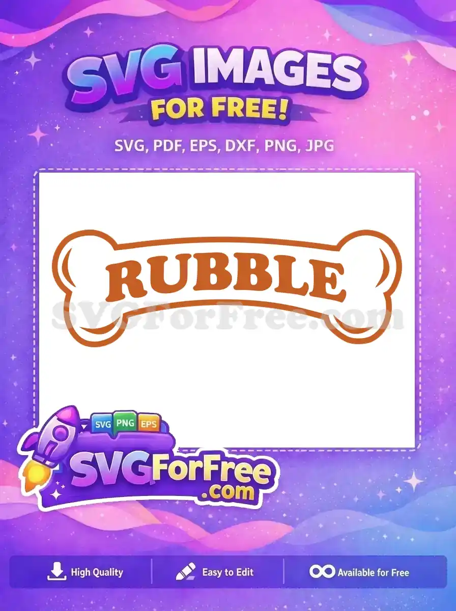 Free Orange Rubble Name Free Bone Paw Patrol Free SVG