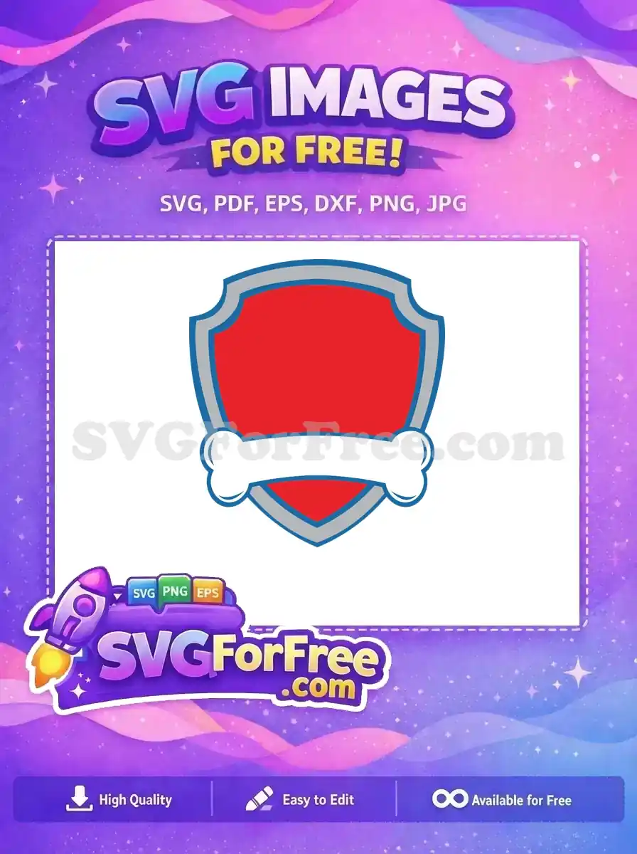 Free Red Shield Free Bone Paw Patrol Free SVG 2