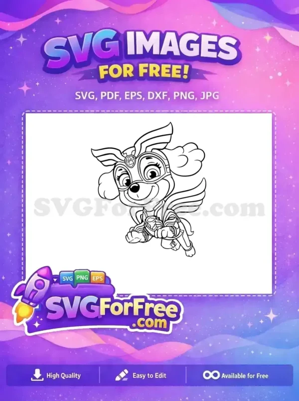 Free Cute Skye Hero Free Super PAW Patrol Free SVG