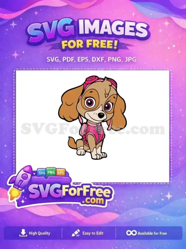 Free Pink Goggles Free Skye Pilot PAW Patrol Free SVG
