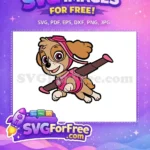 Free Pink Goggles Free Happy Skye Paw Patrol Free SVG - Instant Download