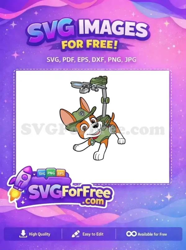 Free Smiling Tracker Free Rubble PAW Patrol Free SVG