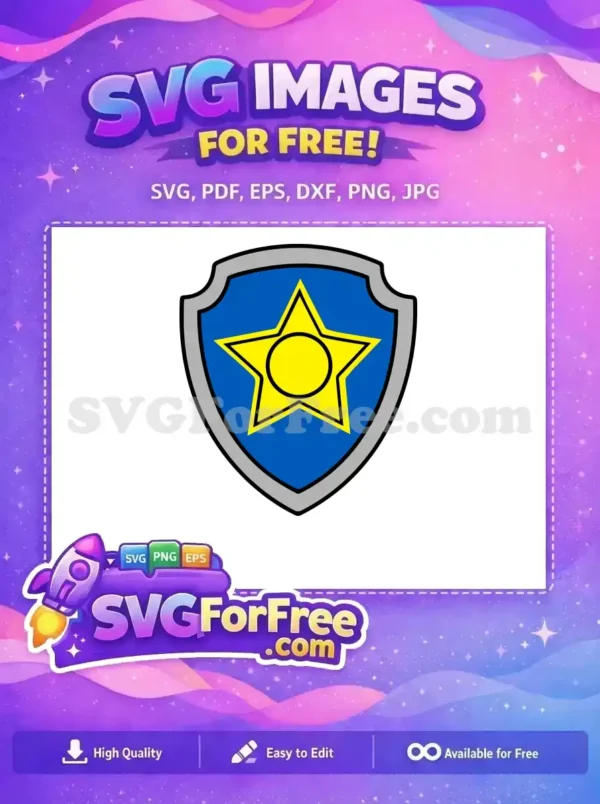 Free Blue Shield Free Yellow Star Paw Patrol Free SVG