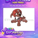 Free Zuma with Bone Free Red Helmet PAW Patrol Free SVG - Instant Download