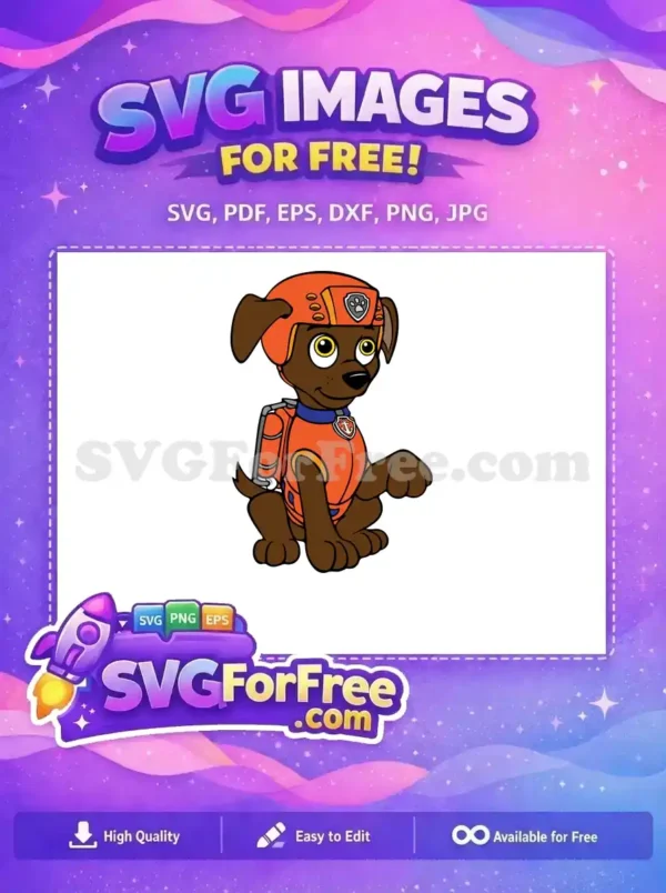Free Orange Helmet Pup Free Smiling Zuma Paw Patrol Free SVG