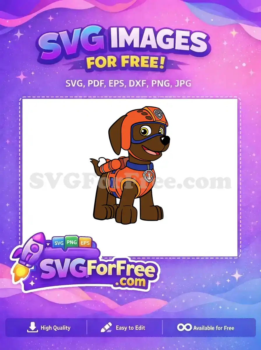 Free Zuma Orange Outfit Free Helmet Paw Patrol Free SVG