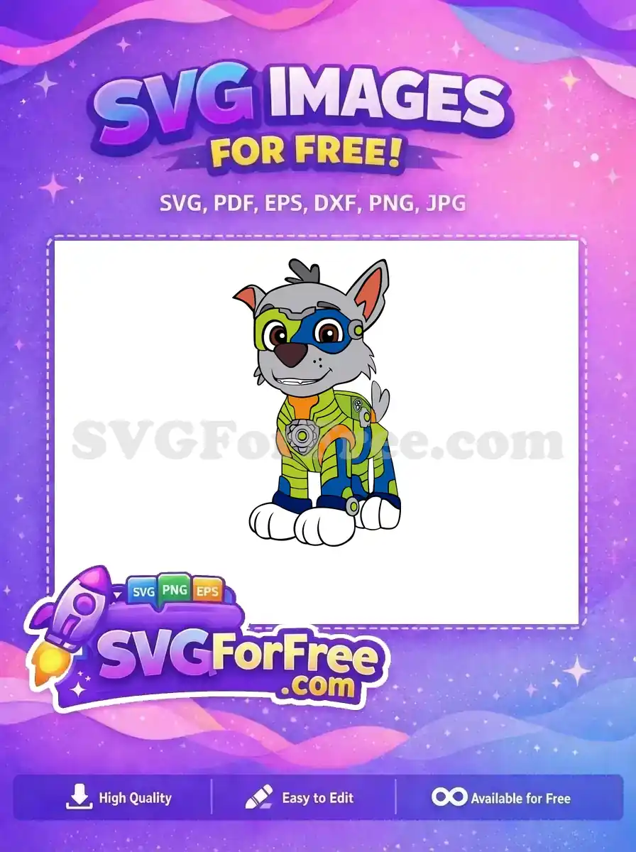 Free Smiling Rocky Free Construction Outfit PAW Patrol Free SVG