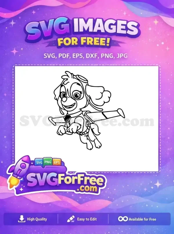 Free Skye Pup Free Paw Patrol Cartoon Free SVG 1