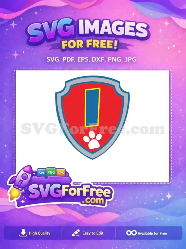 Free Paw Patrol Badge Free Number One Paw Patrol Free SVG