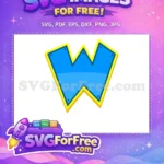 Free Blue Letter W Free Yellow Border PAW Patrol Free SVG - Instant Download
