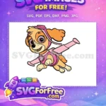 Free Happy Skye Pink Goggles Free Flying Pilot Pup PAW Patrol Free SVG - Instant Download
