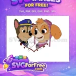 Free Chase Skye Smiling Free Heart Paw Patrol Free SVG - Instant Download